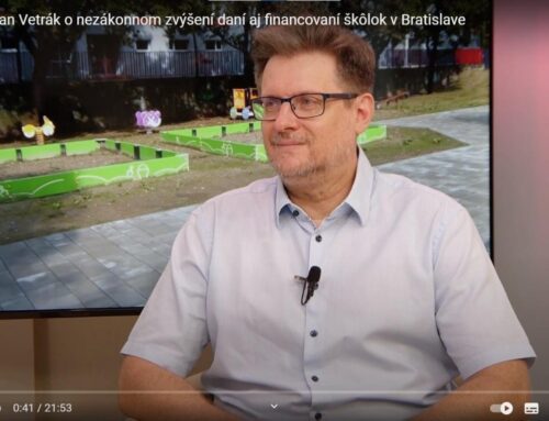 Milan Vetrák o nezákonnom zvýšení daní aj financovaní škôlok v Bratislave